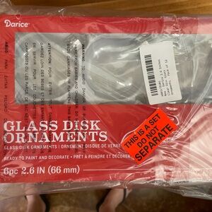 Darice 2.6 Inches Clear Disc Glass Ornaments - Pack of 12